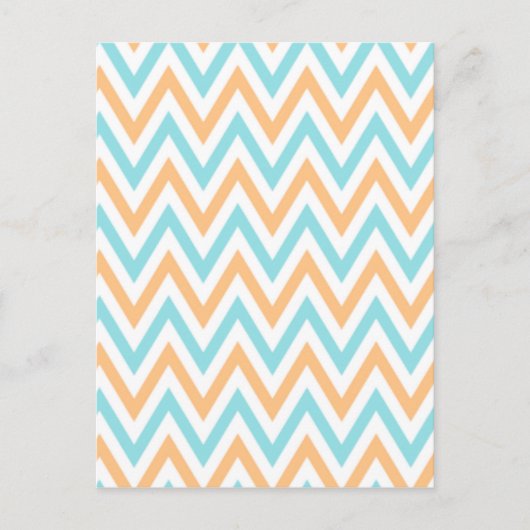 Aqua-peach, Zickzack Zigzag Postkarte (Vorderseite)