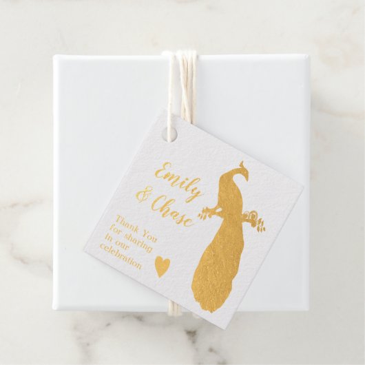 Aqua Peacock Colors Feathers Wedding Geschenkanhänger (Mit Box)