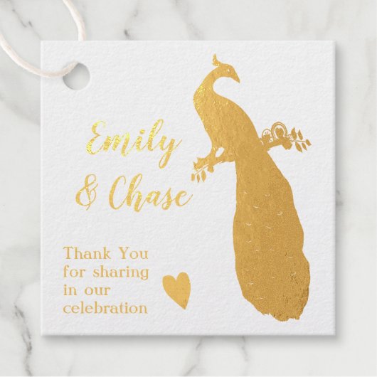 Aqua Peacock Colors Feathers Wedding Geschenkanhänger (Vorderseite)