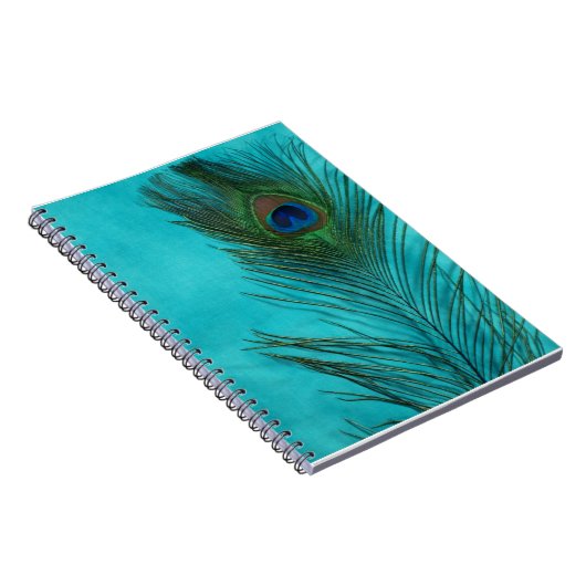 Aqua Peacock Feather Notizblock (Rechte Seite)