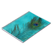 Aqua Peacock Feather Notizblock (Linke Seite)