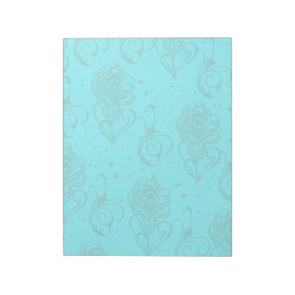Aqua Peacock Feathers Notizblock