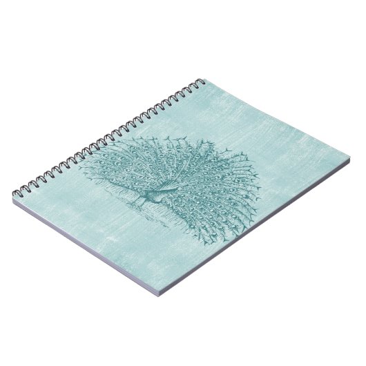 Aqua Peacock Notizblock (Linke Seite)
