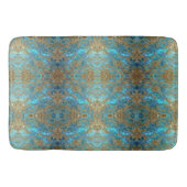 Aqua Pearlescent & Gold Mermaid Scale Pattern Badematte (Vorderseite)