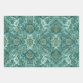 Aqua Pearlescent & Gold Mermaid Scale Pattern  Geschenkpapier Set (Vorderseite 3)