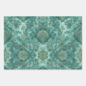 Aqua Pearlescent & Gold Mermaid Scale Pattern  Geschenkpapier Set (Vorderseite 2)