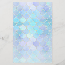 Aqua Pearlescent & Gold Mermaid Scanner Muster