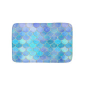 Aqua Pearlescent & Gold Mermaid Scanner Muster Badematte (Vorderseite)