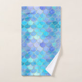 Aqua Pearlescent & Gold Mermaid Scanner Muster Badhandtuch Set (Handtuch)