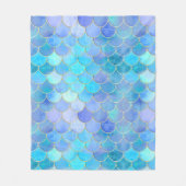 Aqua Pearlescent & Gold Mermaid Scanner Muster Fleecedecke (Vorderseite)