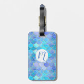 Aqua Pearlescent & Gold Mermaid Scanner Muster Gepäckanhänger (Rückseite vertikal)