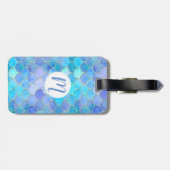 Aqua Pearlescent & Gold Mermaid Scanner Muster Gepäckanhänger (Rückseite horizontal)