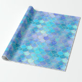 Aqua Pearlescent & Gold Mermaid Scanner Muster Geschenkpapier (Ungerollt)