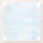 Aqua Pearlescent & Gold Mermaid Scanner Muster Glasuntersetzer (Rückseite)