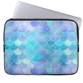Aqua Pearlescent & Gold Mermaid Scanner Muster Laptopschutzhülle (Vorderseite)