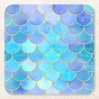 Aqua Pearlescent & Gold Mermaid Scanner Muster