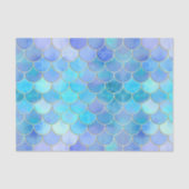 Aqua Pearlescent & Gold Mermaid Scanner Muster Seidenpapier (Vorderseite)