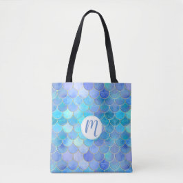 Aqua Pearlescent & Gold Mermaid Scanner Muster Tasche