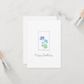 Aqua Periwinkle Blume Stems Karte (Vorderseite/Rückseite Beispiel)