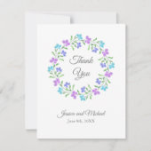 Aqua, Periwinkle, Lila Aquarell Dankeskarte (Vorderseite)