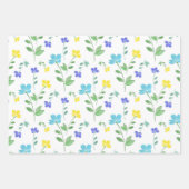Aqua, Periwinkle, Muster der gelben Blume Geschenkpapier Set (Vorderseite 2)