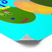 Aqua Personalisiert Raupe Poster (Ecke)