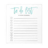 Aqua | Personalisierte Pinselstriche Notizblock (Vorderseite)