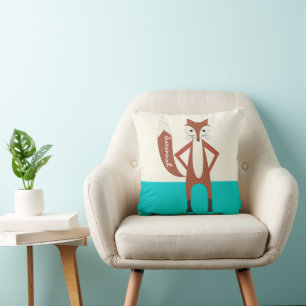 Aqua personalisiertes stilisiertes Fuchs-Kissen Kissen