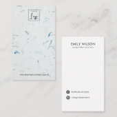 AQUA PETAL HANDMADE PAPIER LONG NECKLACE DISPLAY VISITENKARTE (Vorne/Hinten)