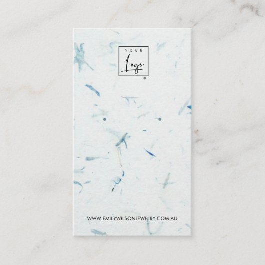 AQUA PETAL HANDMADE PAPIER STUD EARRING DISPLAY VISITENKARTE (Vorderseite)