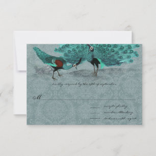 Aqua Pfau Metallische Eleganz Einladung