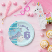 Aqua-Pferd Aquarell Geburtstagsfeier Pappteller (Party)