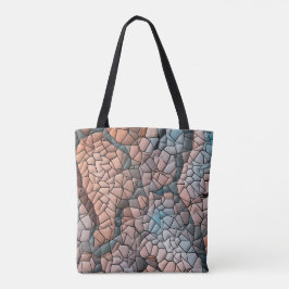 Aqua-Pfirsich- und schwarzes Quiltmuster Tasche