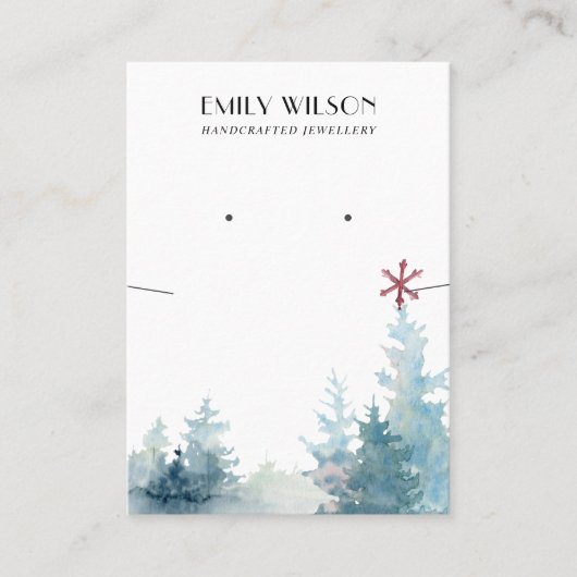 AQUA PINE-BÄUME FOREST NECKLACE EARRING DISPLAY VISITENKARTE (Vorderseite)