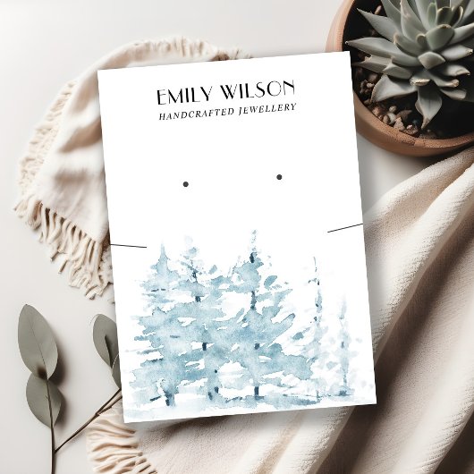 AQUA PINE BAUWALD NECKLACE EARRING DISPLAPLAY VISITENKARTE