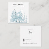 AQUA PINE TREE WINTERWALD STUD EARRING DISPLAY QUADRATISCHE VISITENKARTE (Vorne/Hinten)