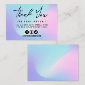 Aqua Pink Calligraphy Pastell Media Insert Visitenkarte (Vorne/Hinten)