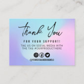 Aqua Pink Calligraphy Pastell Media Insert Visitenkarte (Vorderseite)