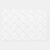 Aqua Pink Cream Gefärbte Krawatte Silberherz Geschenkpapier Set (Vorderseite 3)