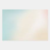 Aqua Pink Cream Gefärbte Krawatte Silberherz Geschenkpapier Set (Vorderseite 2)