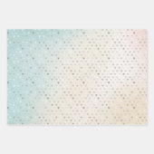 Aqua Pink Cream Gefärbte Krawatte Silberherz Geschenkpapier Set (Vorderseite)