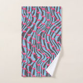 AQUA PINK FLAMINGO ZEBRA PRINT BADEZIMMER TOWEL SE BADHANDTUCH SET (Handtuch)