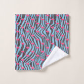 AQUA PINK FLAMINGO ZEBRA PRINT BADEZIMMER TOWEL SE BADHANDTUCH SET (Waschlappen)