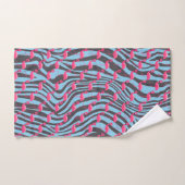 AQUA PINK FLAMINGO ZEBRA PRINT BADEZIMMER TOWEL SE BADHANDTUCH SET (Handtuch)