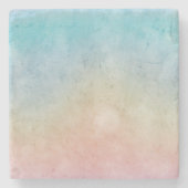 Aqua Pink Gefärbte Krawatte Steinuntersetzer (Vorderseite)