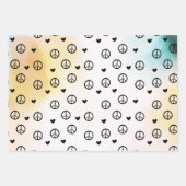 Aqua Pink Gelbe Gefärbte Krawatte Friedenszeichen  Geschenkpapier Set (Vorderseite 3)