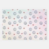 Aqua Pink Gelbe Gefärbte Krawatte Friedenszeichen  Geschenkpapier Set (Vorderseite)