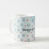 Aqua Pink Gelbe Gefärbte Krawatte Friedenszeichen Kaffeetasse (Vorderseite Links)