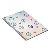 Aqua Pink Gelbe Gefärbte Krawatte Friedenszeichen  Notizblock (Rechte Seite)