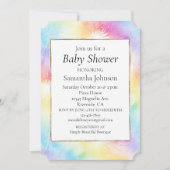 Aqua Pink Gelbe Gefärbte Krawatte Kinderdusche Einladung (Vorderseite)